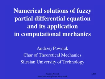 partial differential equation  and its application  in computational mechanics  Andrzej Pownuk