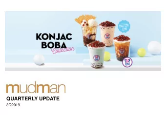 QUARTERLY UPDATE  3Q2019  Disclaimer This presentation contains certain forward looking statements.