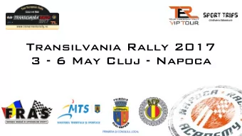 Transilvania Rally 2017  3 - 6 May Cluj - Napoca  Transilvania Rally, Cluj-Napoca, 4  6 mai 2017