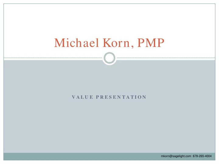 michael korn pmp