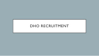 dho recruitment step one