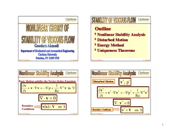 Outline  Outline 4 Nonlinear Stability Analysis  4  Nonlinear Stability Analysis 4 Disturbed Motion