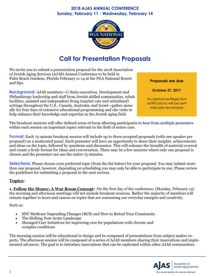 call for presentation proposals we invite you to submit a