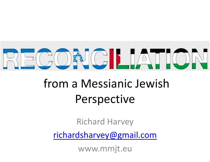 from a messianic jewish perspective