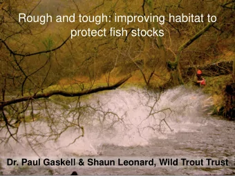 Rough and tough: improving habitat to  protect fish stocks  Dr. Paul Gaskell &amp; Shaun Leonard,