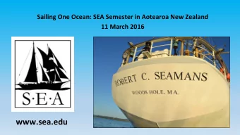 www.sea.edu  Science on the SSV Robert C Seamans  ConCnuous Data o C)  Temperature (  Salinity