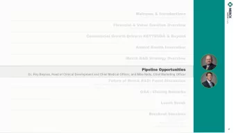 Welcome &amp; Introductions  Welcome  &amp; Introductions  Ken Frazier, Chairman and Chief