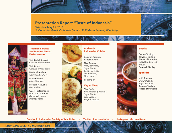 presentation report taste of indonesia