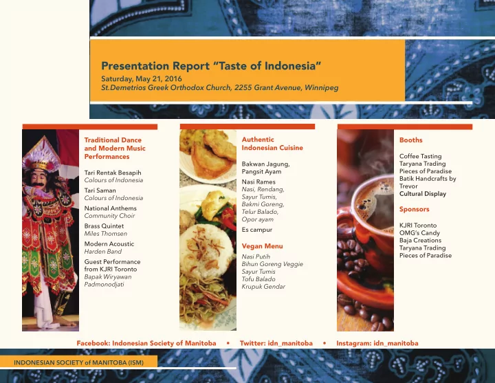 presentation report taste of indonesia
