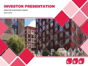 INVESTO  INVESTOR  R PRE  PRESENT  SENTATIO TION  MOSCOW EXCHANGE FORUM  April 2019  DISCLAI