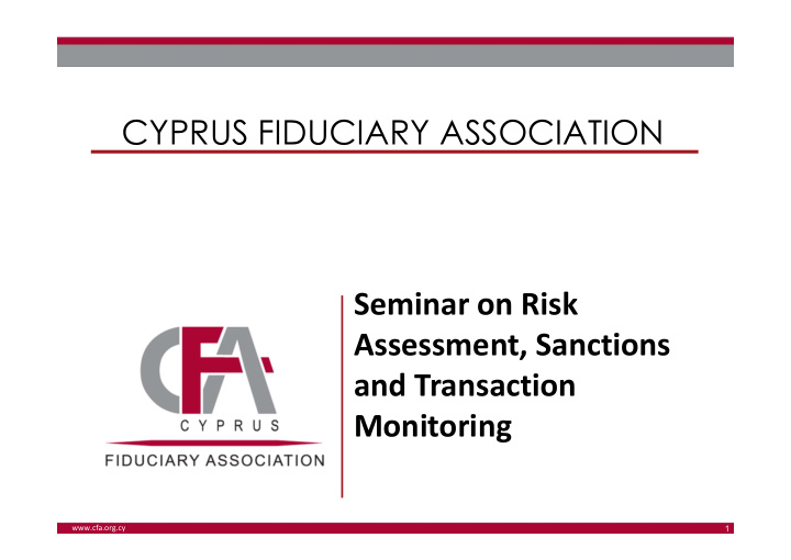 cyprus fiduciary association seminar on risk assessment