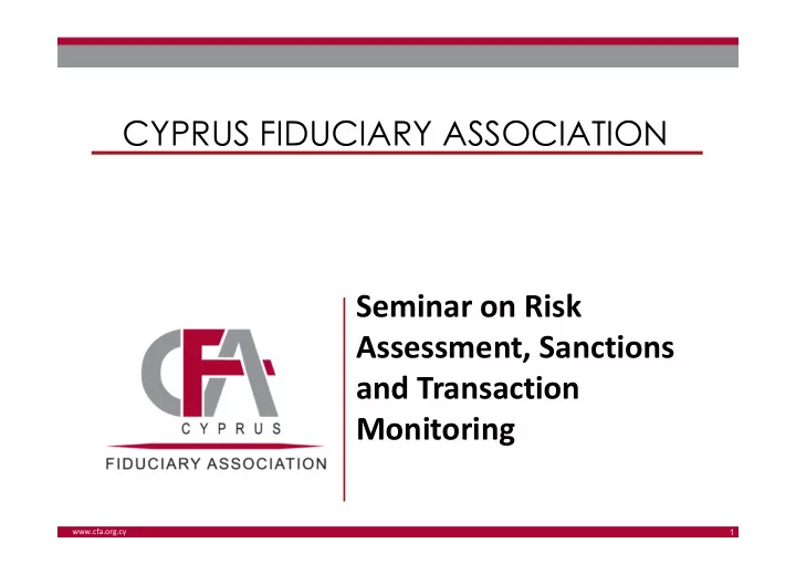 cyprus fiduciary association seminar on risk assessment