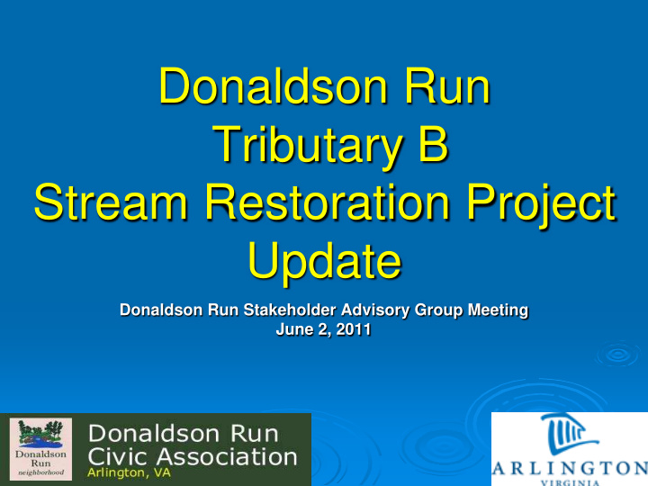 donaldson run tributary b stream restoration project