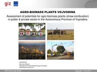 Assessment of potentials for agro-biomass plants (straw combustion)  in public &amp; private sector