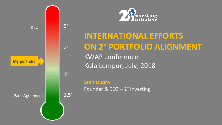 international efforts on 2 portfolio alignment