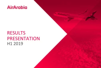 RESULTS  PRESENTATION  H1 2019  H1 IN FOCUS STRATEGIC SUMMARY  H1 2019  Air Arabia  H1