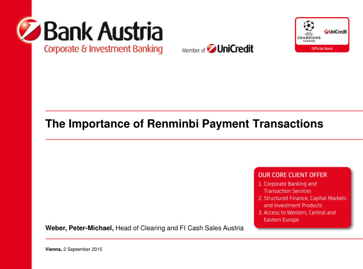 the importance of renminbi payment transactions