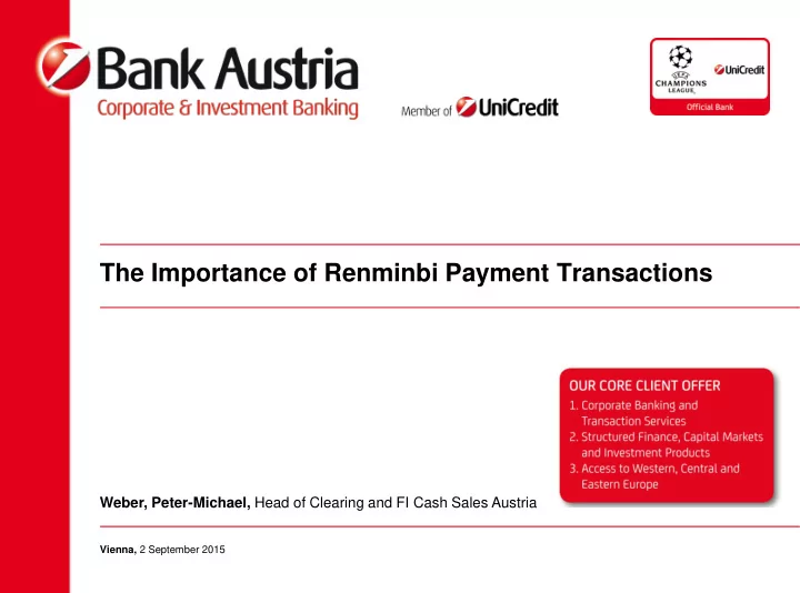 the importance of renminbi payment transactions