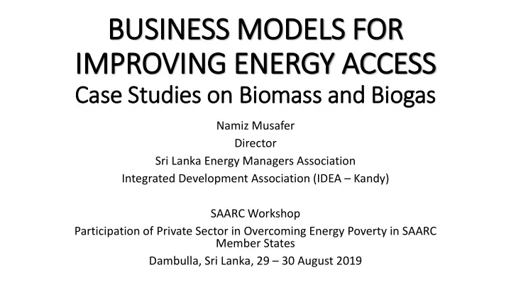 im improving energy access