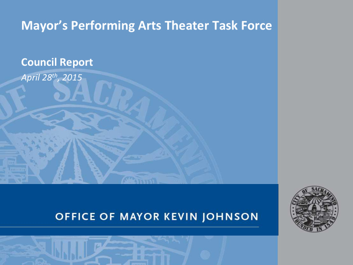 mayor s performing arts theater task force