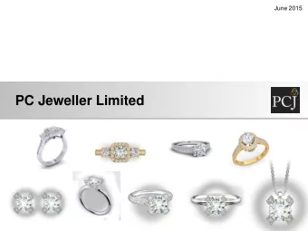 PC Jeweller Limited  Disclaimer Certain statements are included in this release which contain words