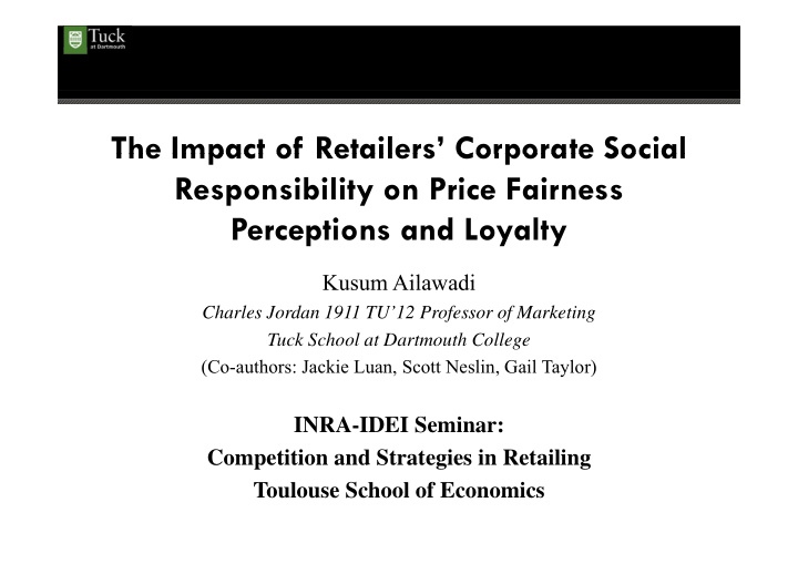 the impact of retailers corporate social the impact of