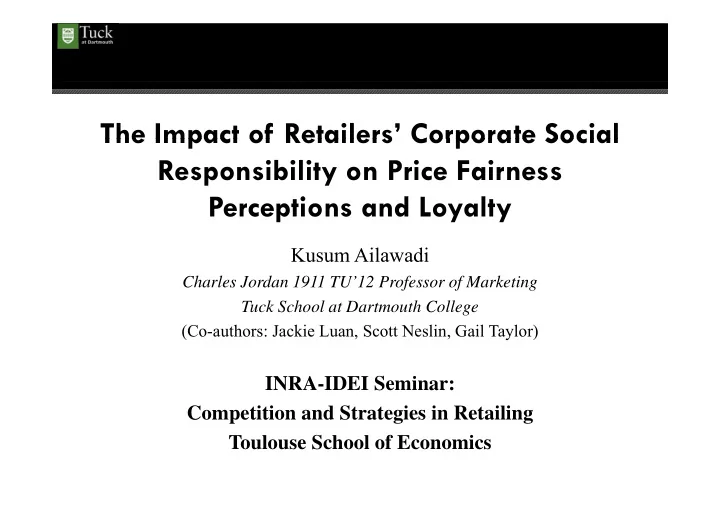 the impact of retailers corporate social the impact of