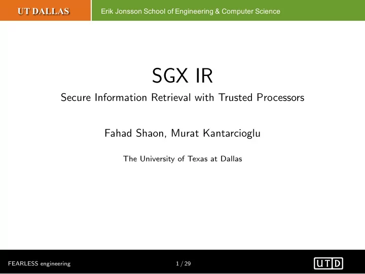 sgx ir