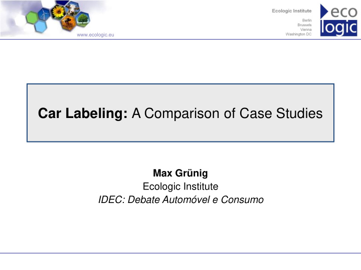 car labeling a comparison of case studies