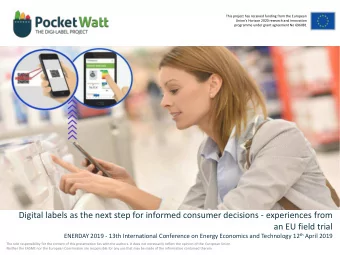 Digital labels as the next step for informed consumer decisions - experiences from  an EU field