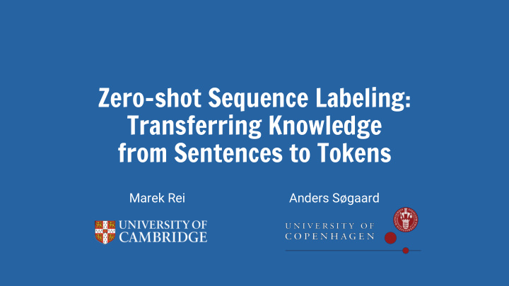 zero shot sequence labeling transferring knowledge from