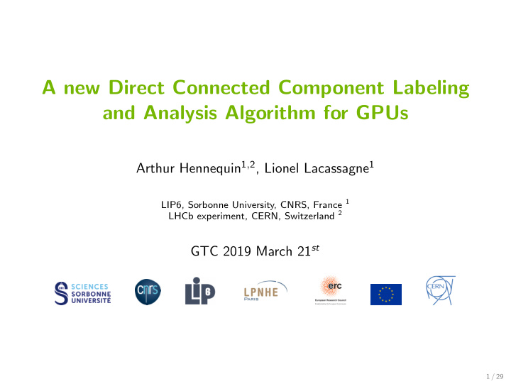 a new direct connected component labeling and analysis
