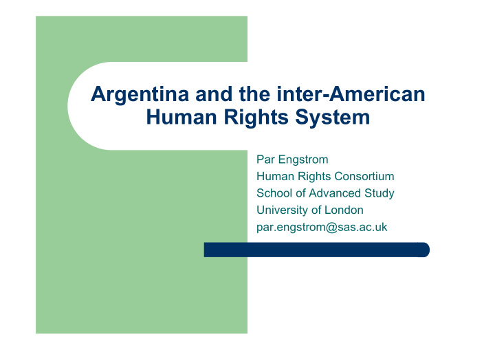 argentina and the inter american human rights system
