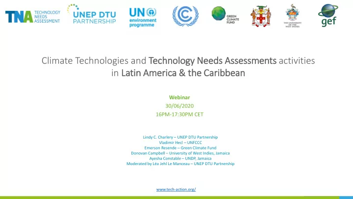 climate technologies and technolo logy needs ass