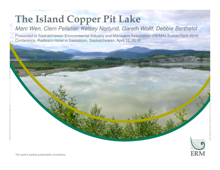 the island copper pit lake