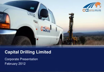 Capital Drilling Limited  Corporate Presentation  February 2012  Disclaimer  IMPORTANT NOTICE