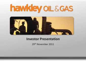 Investor Presentation 29 th November 2011  Disclaimer  This presentation contains certain