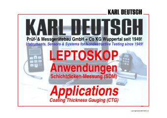 Applications  Coating Thickness Gauging (CTG)  Lepto Applications KzWD Feb04, p. 1)