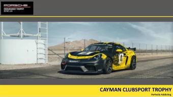 CAYMAN CLUBSPORT TROPHY  Perfectly Addicting.  CONCEPT  OFFICIAL PORSCHE CLASS WITHIN THE PORSCHE