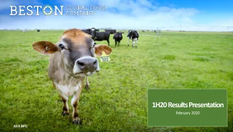 1H20 Results Presentation  February 2020  ASX:BFC  1  BFC has been simplified around a singular