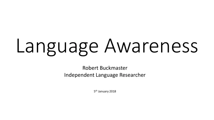 language awareness