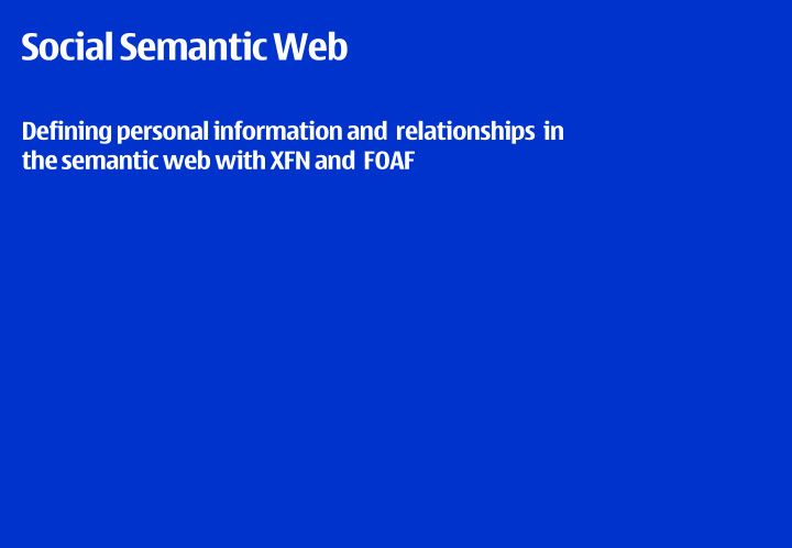 social semantic web