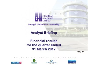 Financial results  for the quarter ended 31 March 2012  8-May-12  Jeffrey Mack  Group Chief