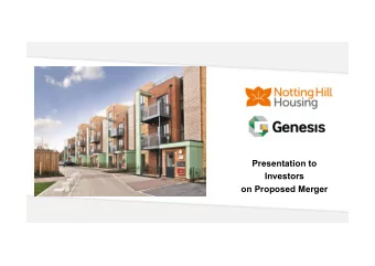 Presentation to  Investors  on Proposed Merger  Introduction  1.  Introduction  2.  Reasons for