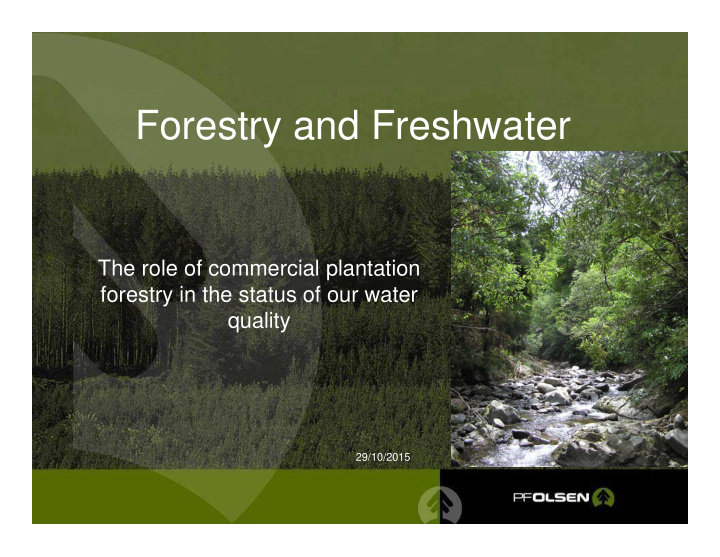 forestry and freshwater