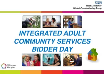 COMMUNITY SERVICES  BIDDER DAY  HOUSE-KEEPING  Karen Tordoff  Jackie Moran  Head of Service