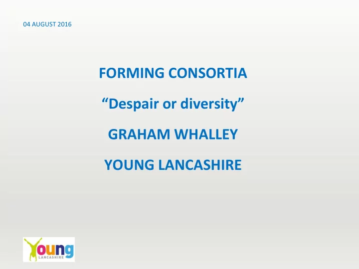 despair or diversity graham whalley young lancashire