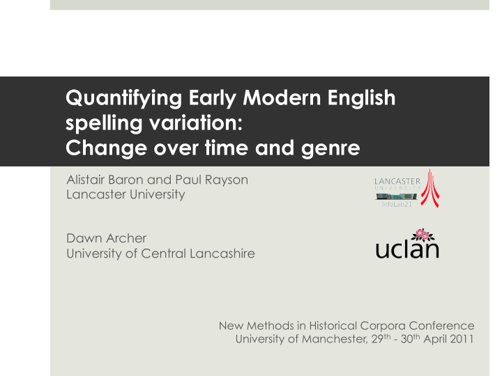 quantifying early modern english spelling variation