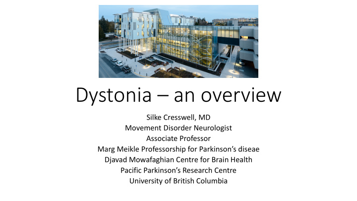 dystonia an overview