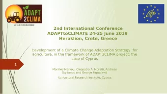 2nd International Conference  ADAPTtoCLIMATE 24-25 June 2019  Heraklion, Crete, Greece  Development
